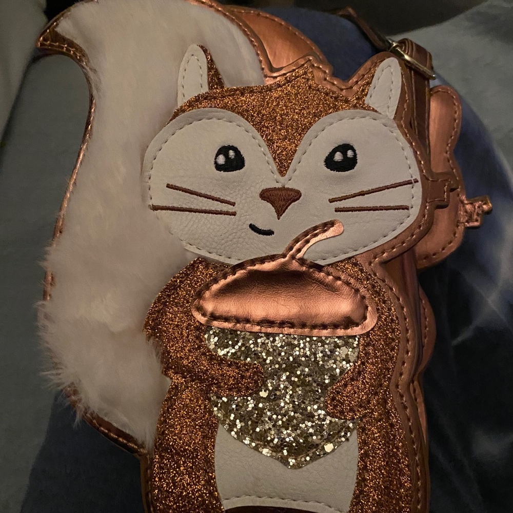 Sequined Squirrel Purse